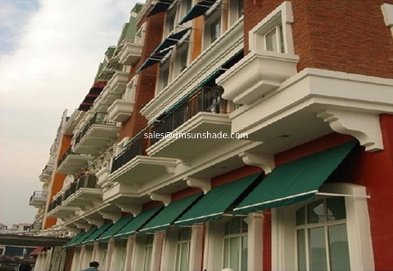 Outdoor Aluminium Retractable Window Awnings Heavy Duty Drop Arm Folding Window Awnings