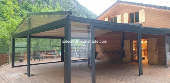 Aluminum PVC Pergola Canopy Roof Pergola Hotels Modern Front Door Waterproof Retractable Awning