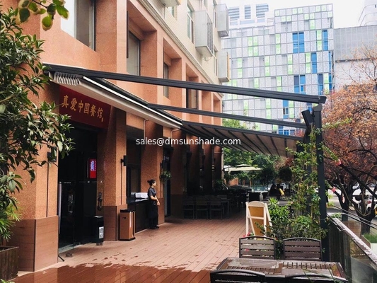 Outdoor electric LED retractable roof pergola and pergola components