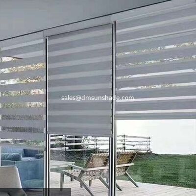 Stepless Light & Privacy Control bedroom windowsiles office double velvet zebra blinds