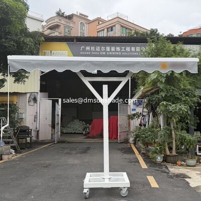 Heavy Duty Freestanding Retractable Arm Awning with Wheeled Base for Storefront