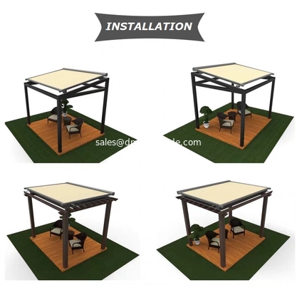 Heavy Duty Retractable Roof Awning Remote Motor Sunshade Waterproof Retractable Pergola Awnings