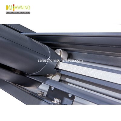 Polyester Retractable Roof Awning Remote Control Aluminum Retractable Awning Conservatory