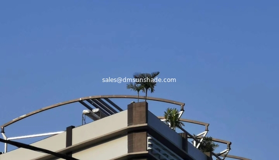 Outdoor electric LED retractable roof pergola and pergola components