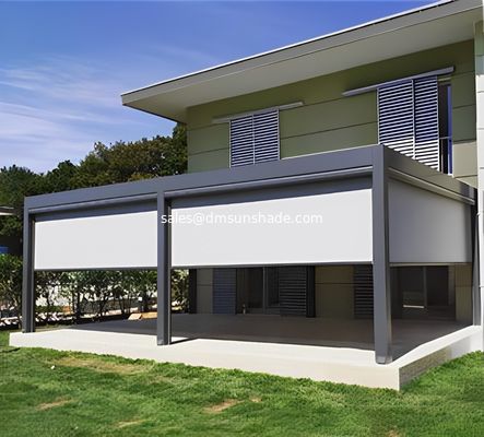 Windproof Zip Blinds and Glass Doors For Outdoor Louvered Electric Pergola