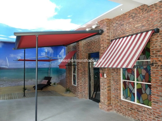 Aluminum Retractable Window Awnings Drop Arm Canopy
